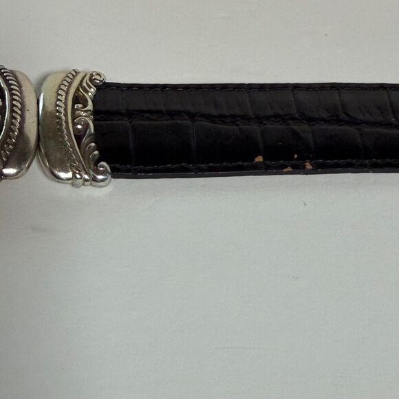Brighton Reversible Leather Belt S 32 Black Brown Silver Western Scroll Vintage main image 6